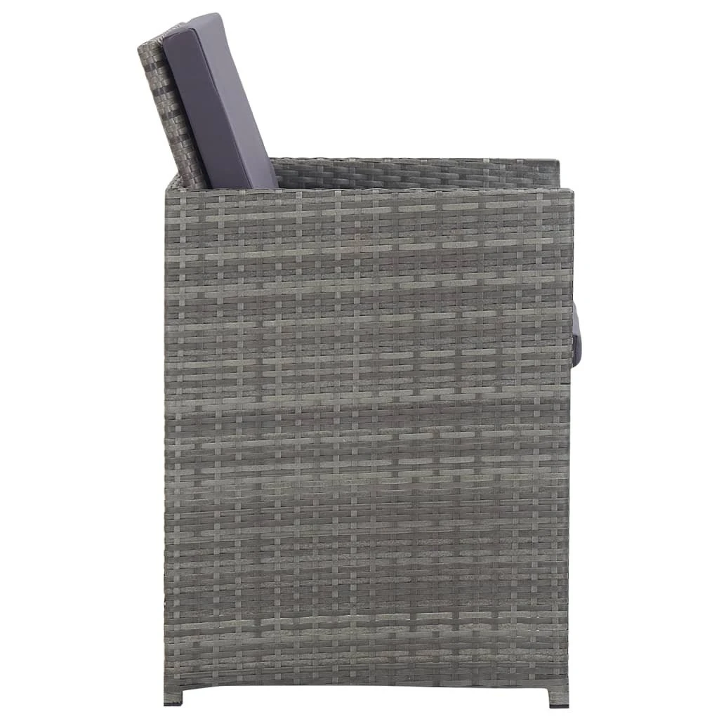 Set Comedor Jardín 13 Pzas Ratán Sintético Y Madera Acacia Gris VidaXL - Imagen 4