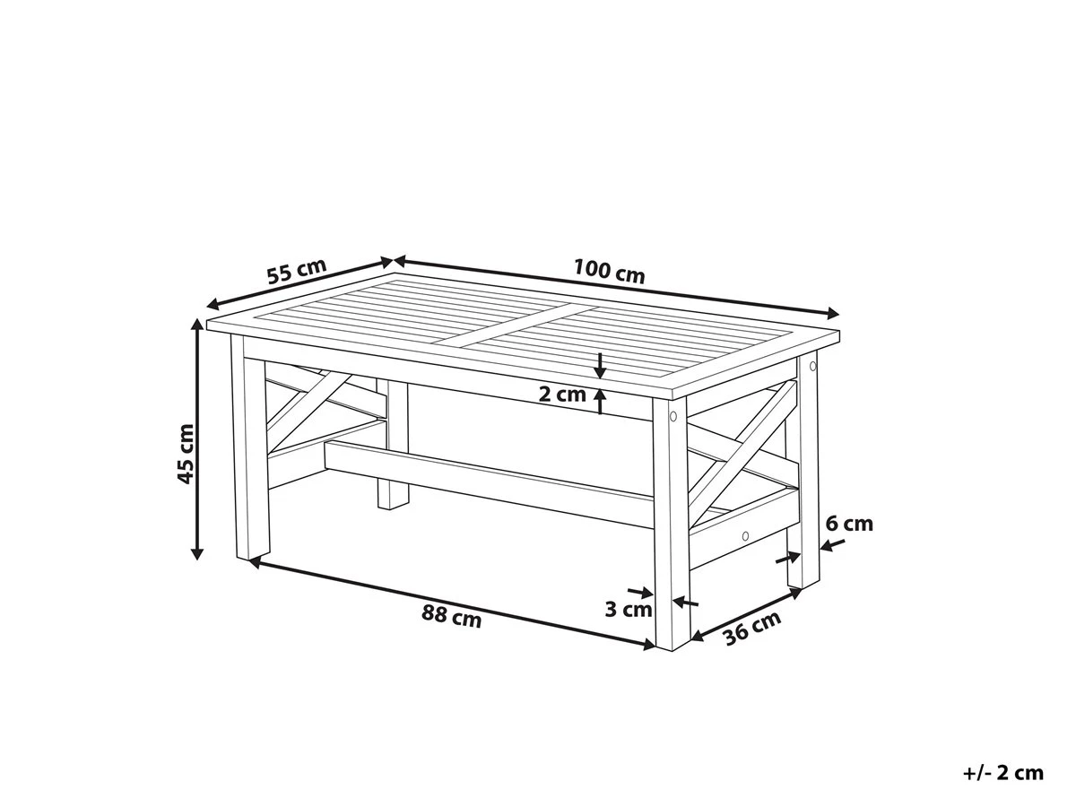 Mesa De Jardín Madera Blanca 100 X 55 Cm BALTIC II - Imagen 3