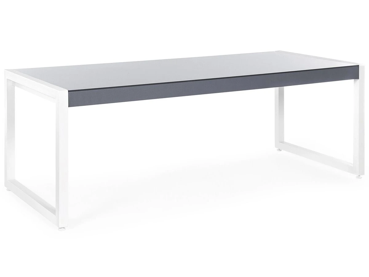 Mesa De Jardín De Metal Gris/blanco Crema 210 X 90 Cm BACOLI - Imagen 2