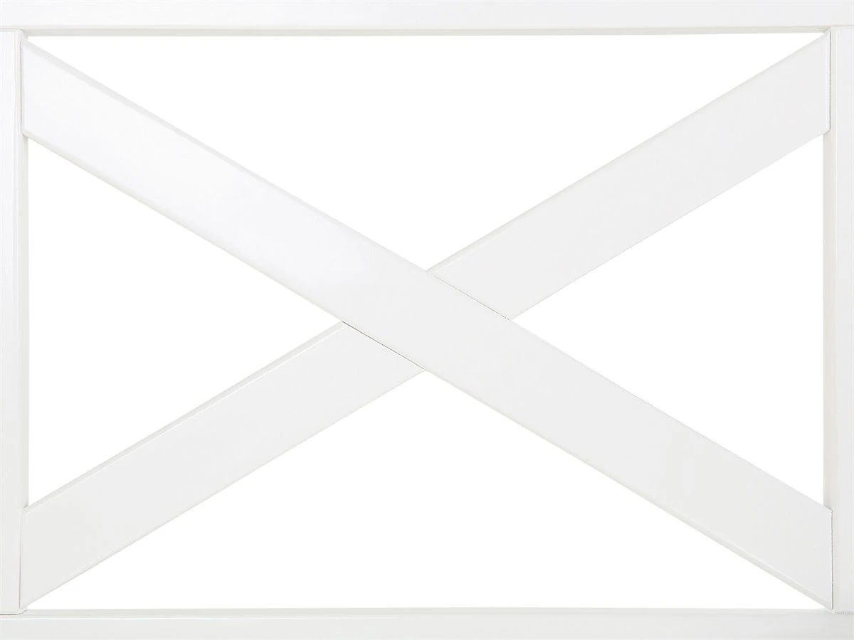 Banco De Jardín En Madera Blanca 120 Cm Con Cojín Azul Oscuro BALTIC - Imagen 5