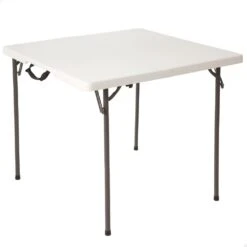 Mesa Cuadrada Plegable Blanco LIFETIME 94x94x74 Cm