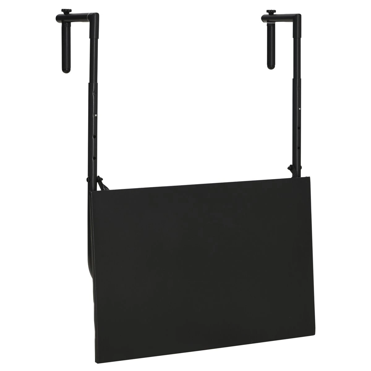 Outsunny Mesa Colgante Para Balcón Mesa De Pared De Acero Con Altura Ajustable En 4 Posiciones Carga Máx. 15 Kg Para Terraza Jardín 60x60,5x56-71 Cm Negro - Imagen 7
