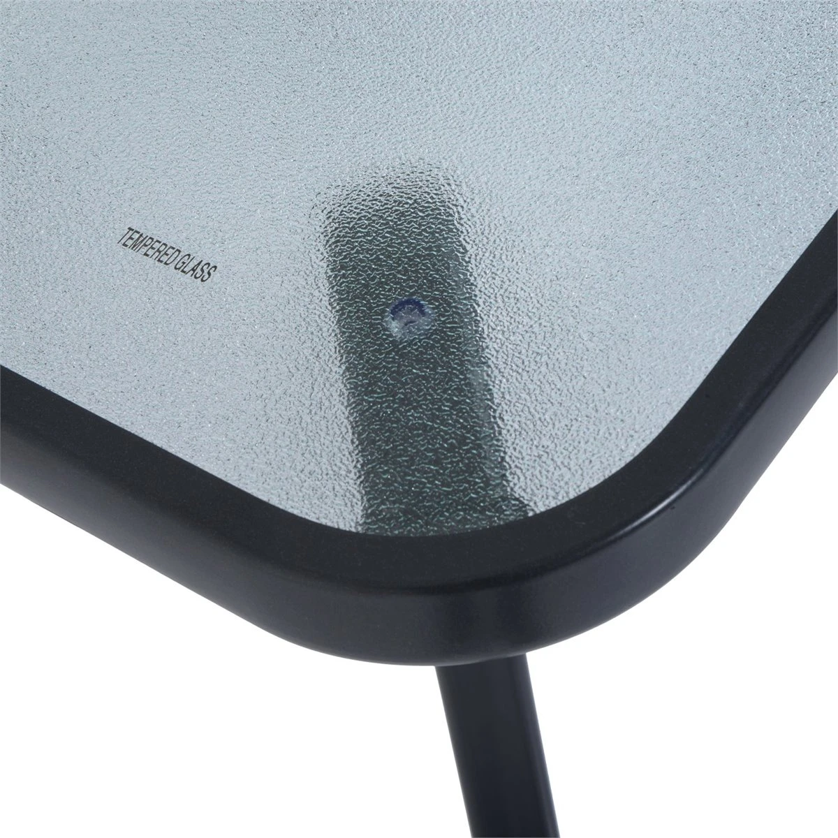 Outsunny Mesa Auxiliar De Cristal Templado Cuadrada Bordes Redondeados Mesita Cafépara Patio Terraza Balcón Negro Y Transparente 68,5x68,5x84 Cm - Imagen 8