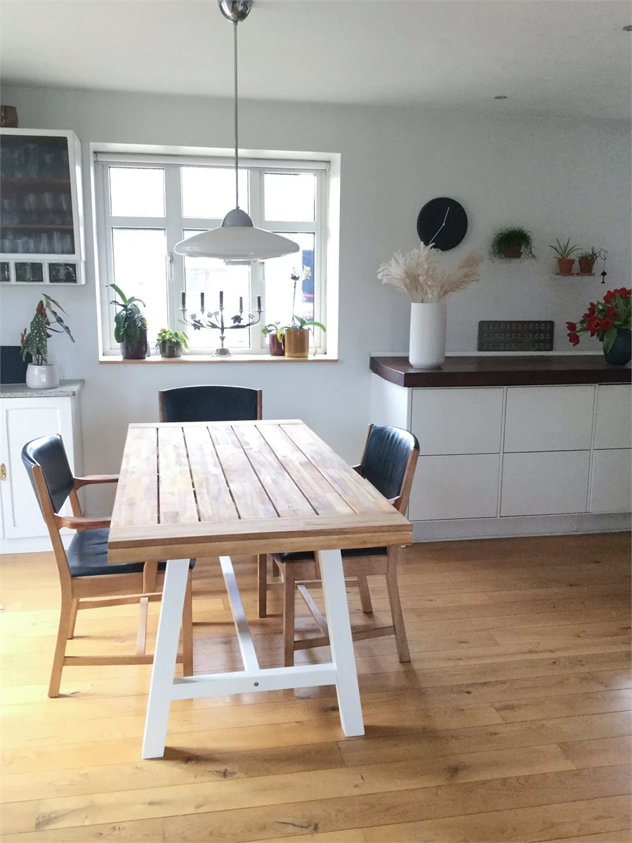 Mesa De Comedor De Madera De Acacia Clara/blanco 170 X 80 Cm SCANIA - Imagen 10