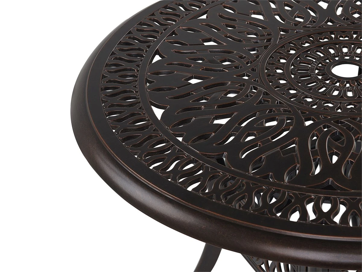 Mesa De Comedor De Metal Marrón Oscuro ⌀ 90 Cm ANCONA - Imagen 5
