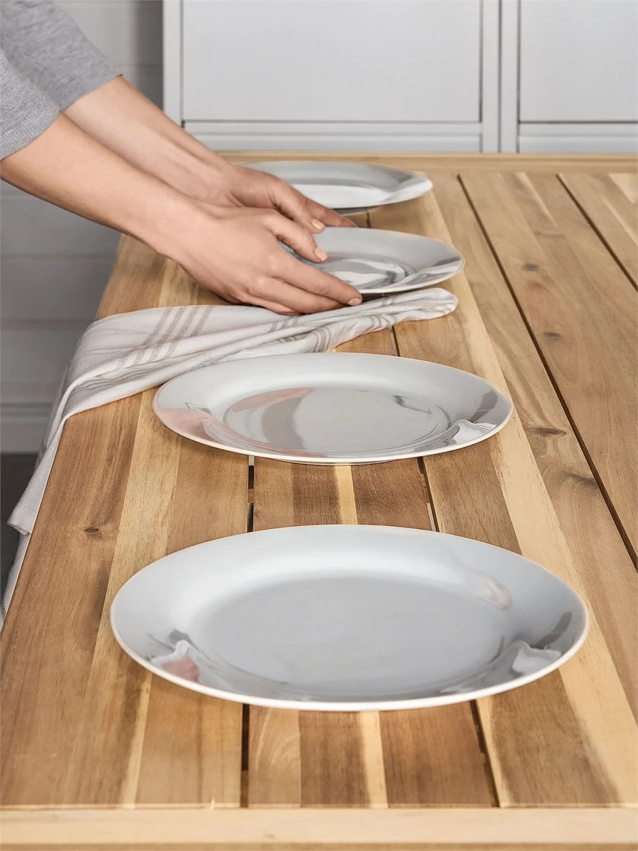 Mesa De Comedor De Madera De Acacia Clara/blanco 170 X 80 Cm SCANIA - Imagen 5