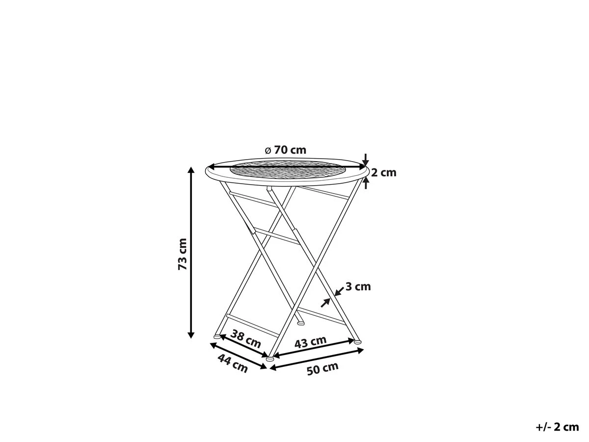 Mesa De Balcón Verde Claro ø 70 Cm BIVIO - Imagen 3