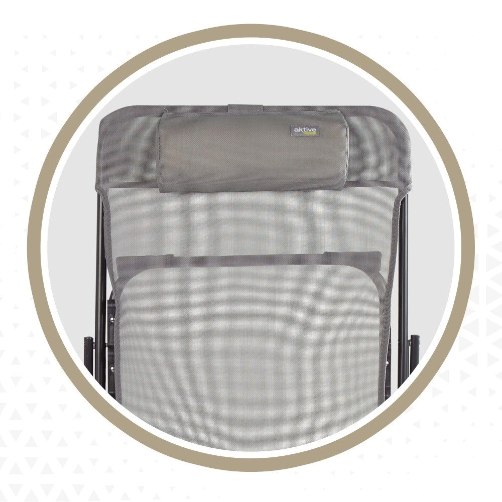 Silla Tumbona Plegable De Jardín Gris Con Asa Aktive - Imagen 6