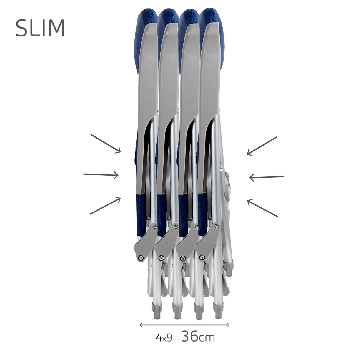 Silla De Playa Multiposición Plegado Slim C/mesa Y Cojín Aktive - Imagen 3