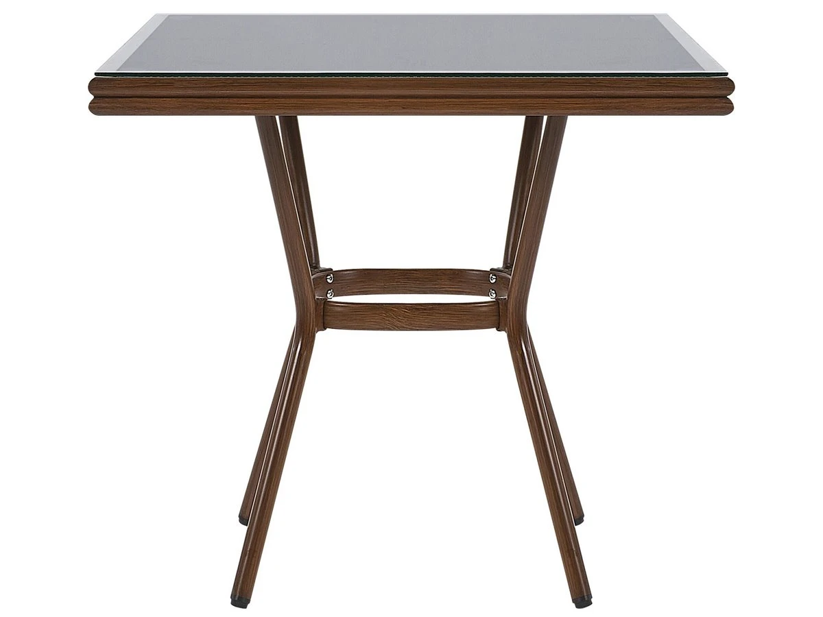 Mesa De Jardín De Metal Negro/madera Oscura 80 X 80 Cm CASPRI - Imagen 4