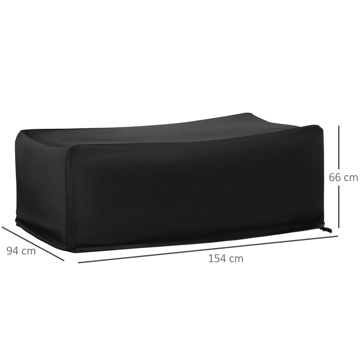 Outsunny Funda Protectora Para Muebles De Jardín 154x94x66 Cm Cubierta De Muebles De Mesas Exterior Tela Oxford 600D Impermeable Con Hebillas Para Patio Terraza Negro - Imagen 3