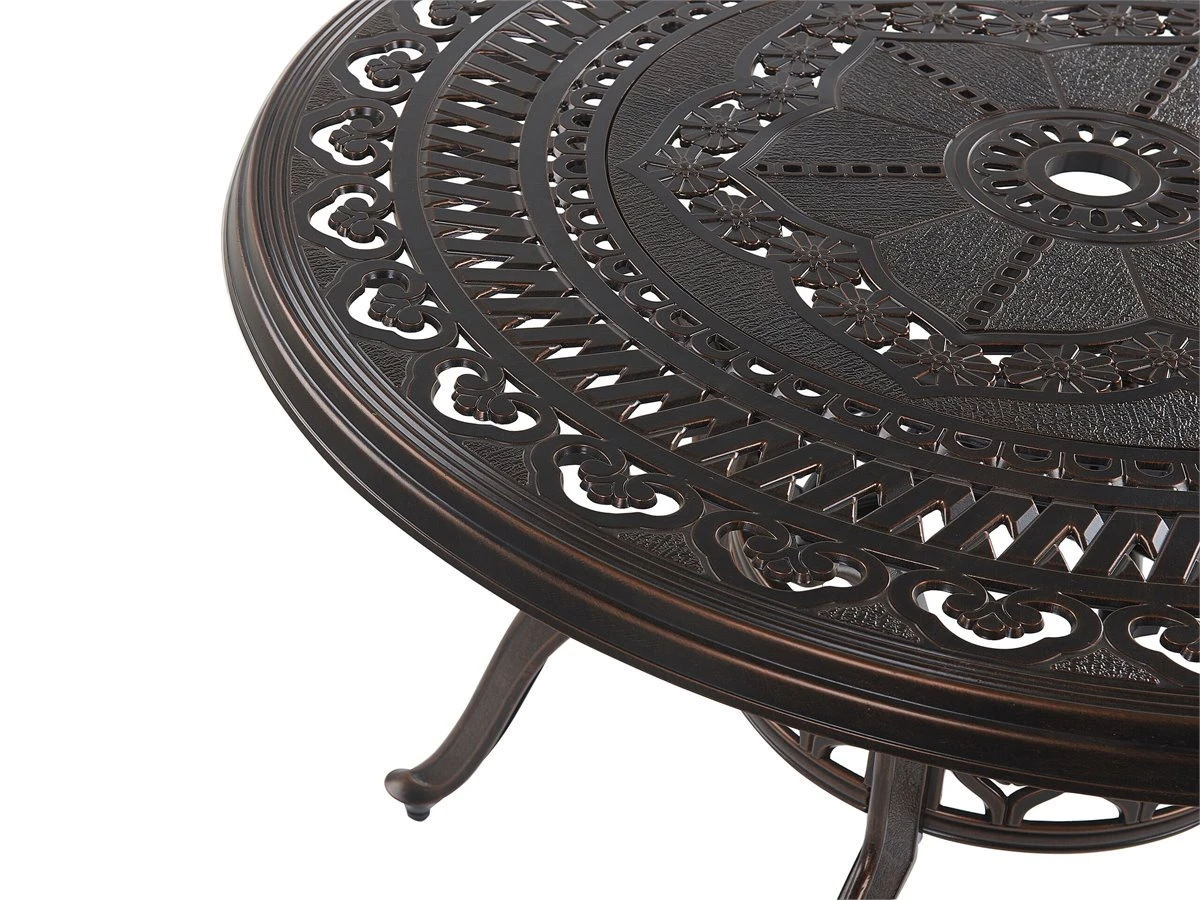 Mesa De Jardín De Metal Marrón Oscuro ⌀ 102 Cm SALENTO - Imagen 4
