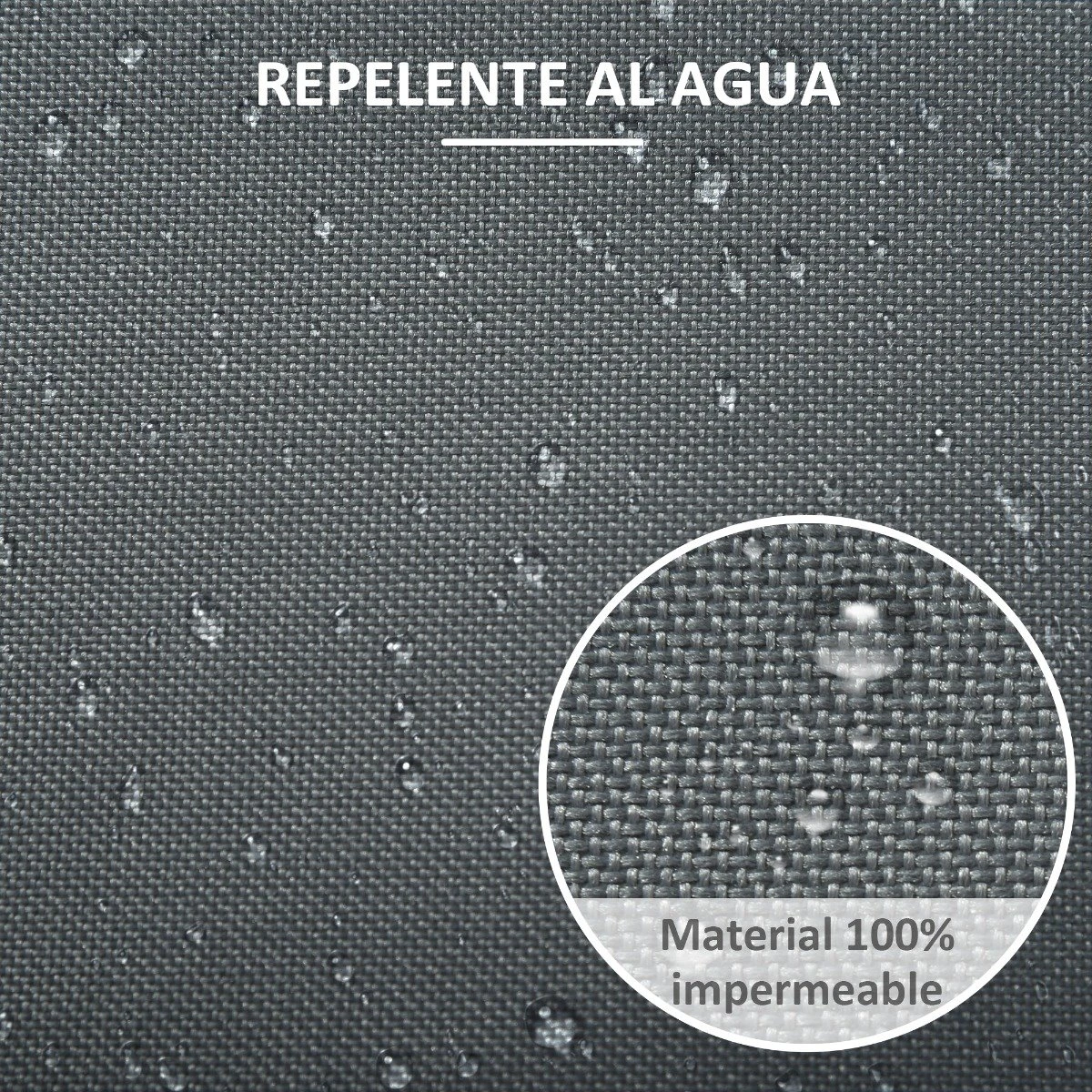 Outsunny Funda Protectora Para Muebles De Jardín Tela Oxford 600D Impermeable Cubierta De Muebles De Mesas Sillas Sofás Exterior Con Cordón Y Hebilla 190,5x72x76 Cm Gris - Imagen 6