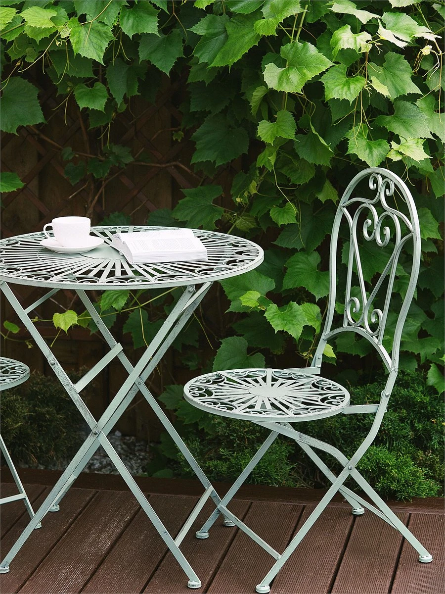 Mesa De Jardín De Metal Verde Claro ⌀ 70 Cm TRENTO - Imagen 6