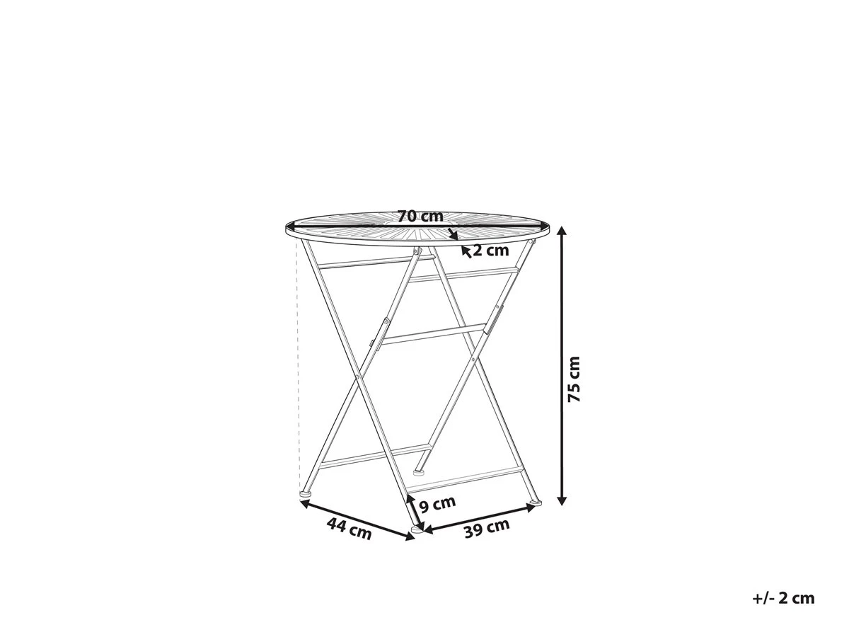 Mesa De Jardín De Metal Verde Claro ⌀ 70 Cm TRENTO - Imagen 3