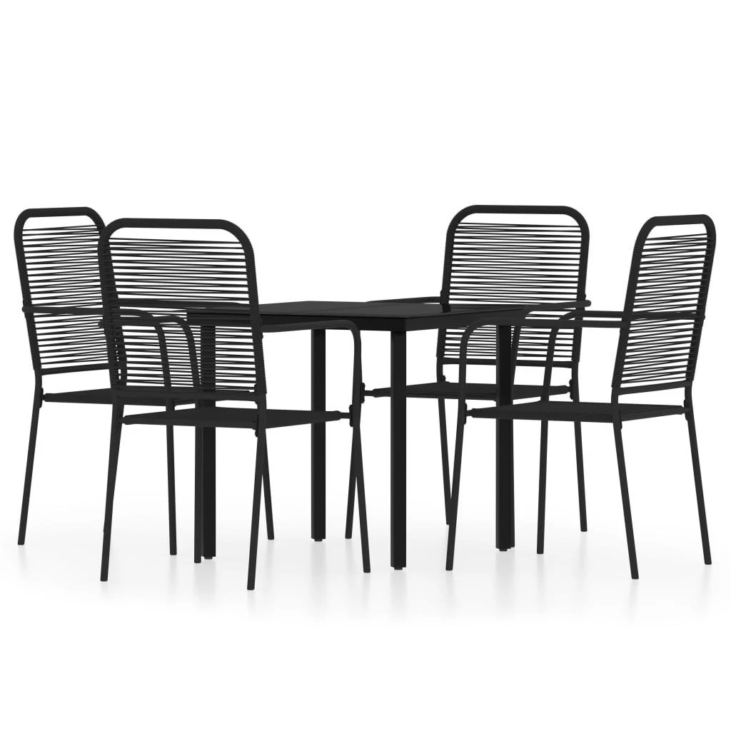 Juego De Comedor De Jardín 5 Piezas Negro VidaXL - Imagen 2