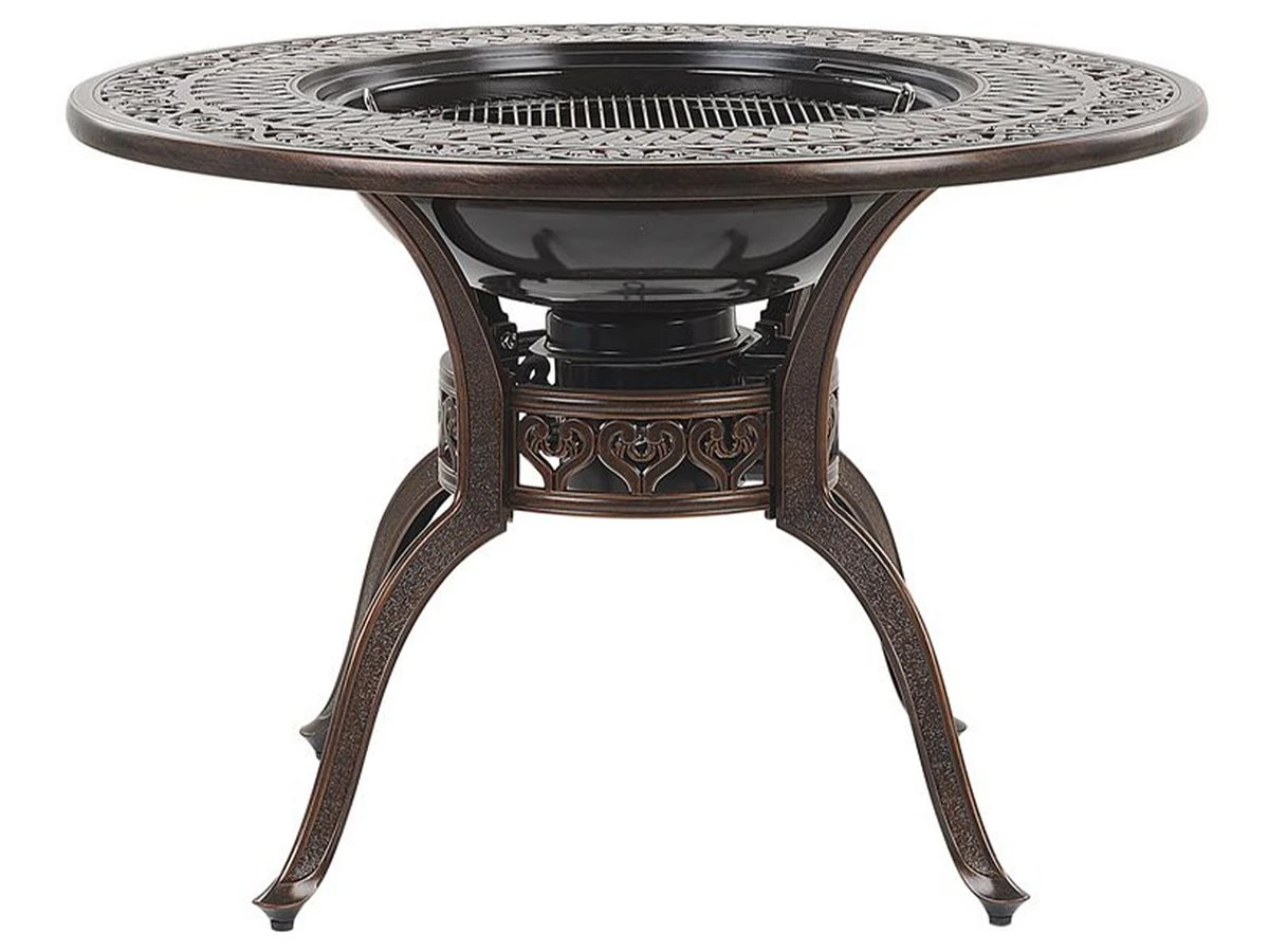 Mesa De Jardín De Metal Marrón Oscuro/beige ⌀ 105 Cm MANFRIA - Imagen 4