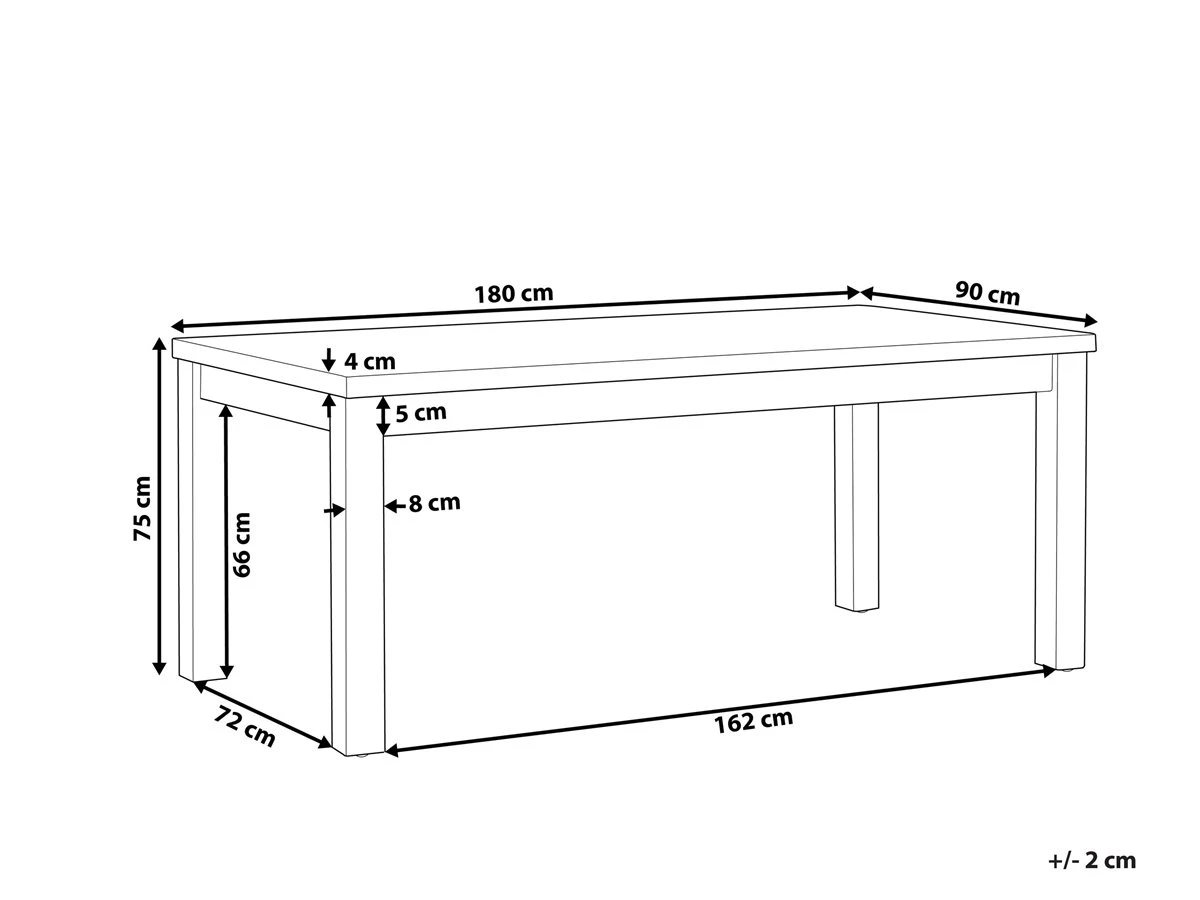 Mesa De Comedor De Cemento Reforzado Gris/madera Clara 180 X 90 Cm OSTUNI - Imagen 3