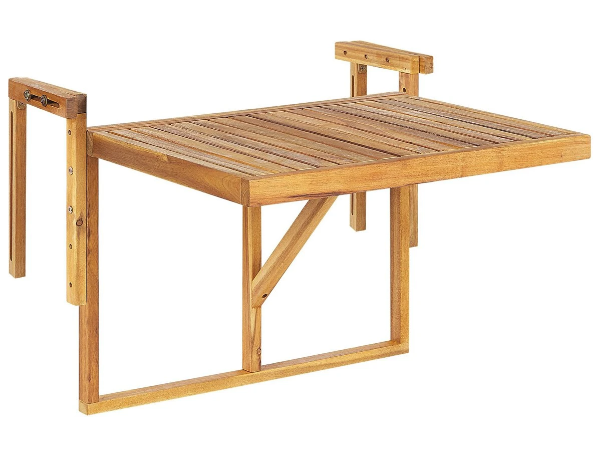 Mesa De Jardín De Madera De Acacia Clara 60 X 40 Cm UDINE - Imagen 5