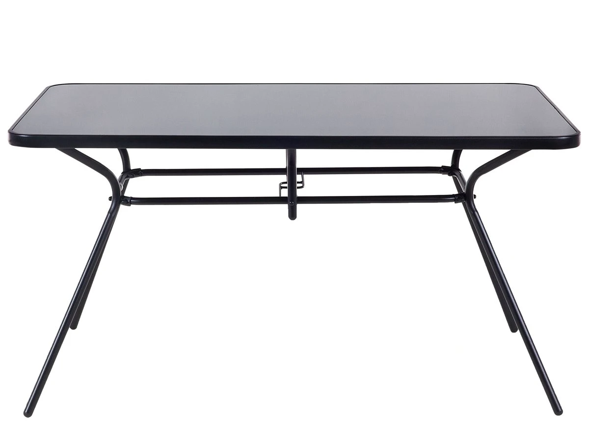 Mesa De Jardín En Acero Negro 140x80 Cm LIVO - Imagen 6