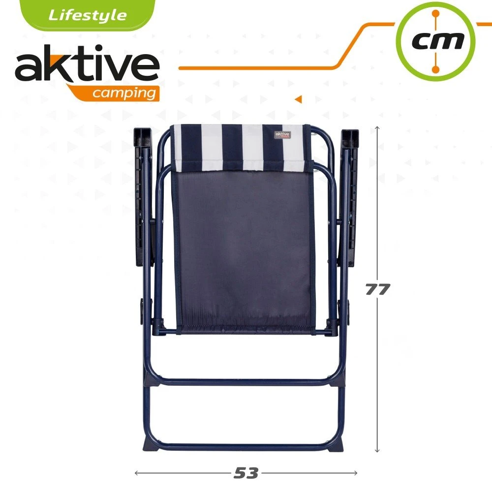 Silla Plegable Fija Rayas Marineras Aktive Garden - Imagen 7