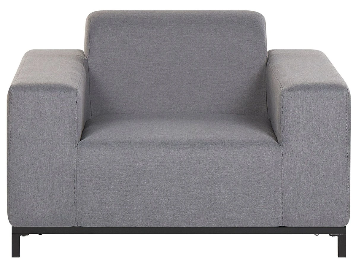 Conjunto De 2 Sillones De Poliéster Gris/negro ROVIGO - Imagen 5