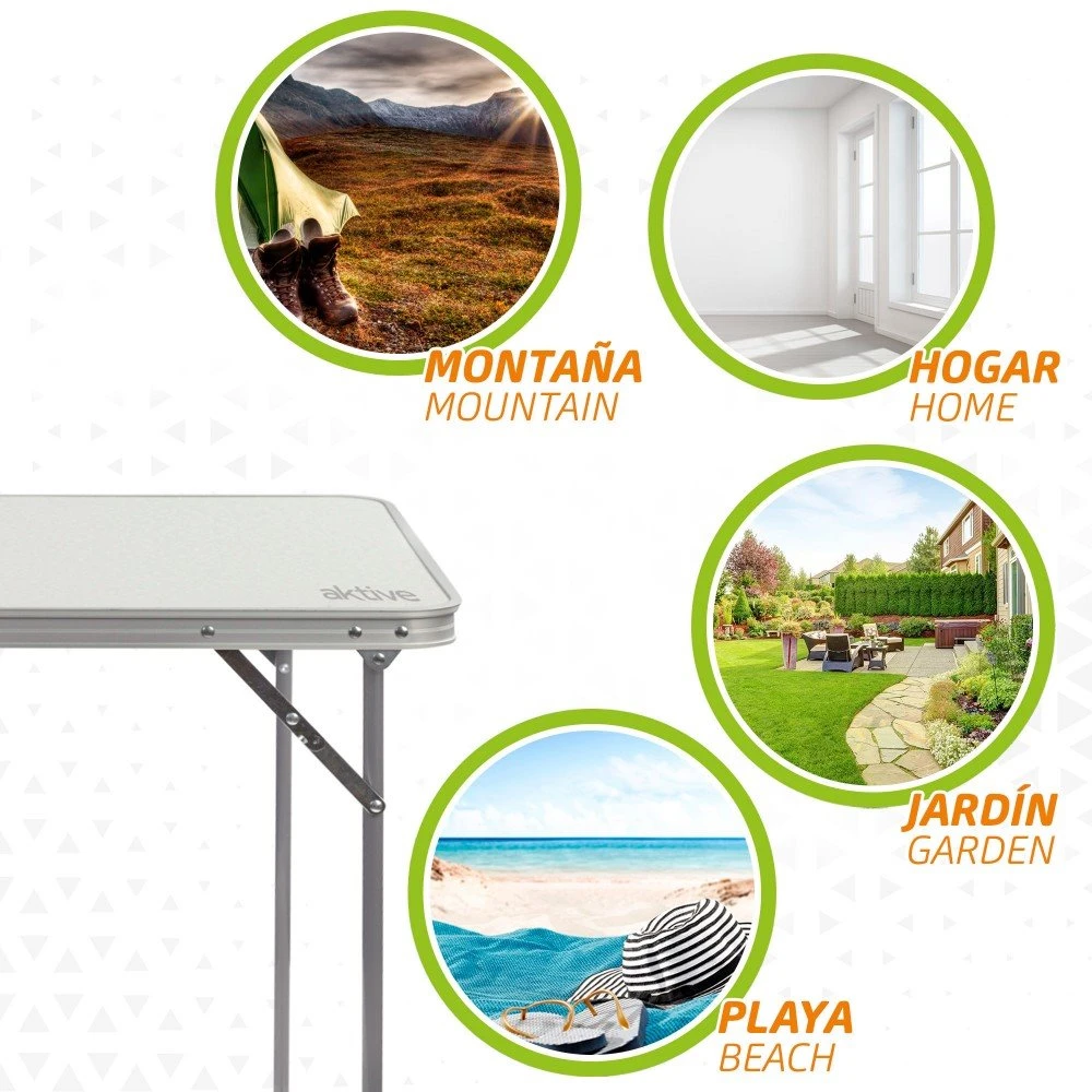 Mesa Plegable Camping Aktive Blanca - Imagen 5