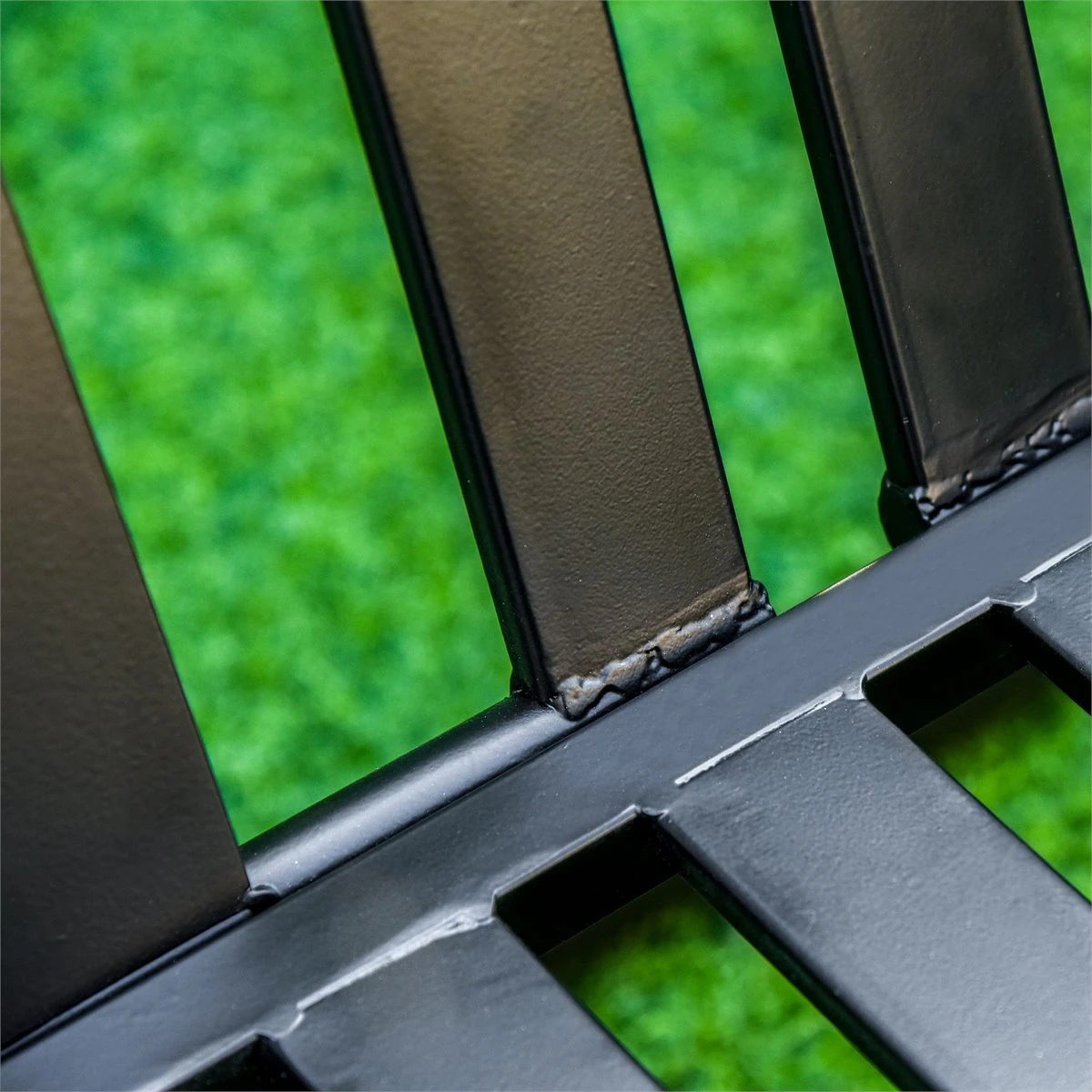 Outsunny Banco De Jardín De 2 Plazas Metal Con Respaldo Alto Y Reposabrazos Para Exterior Parque Patio Terraza Estilo Rústico Carga Máx. 220 Kg 108x63x80,5 Cm Negro - Imagen 9