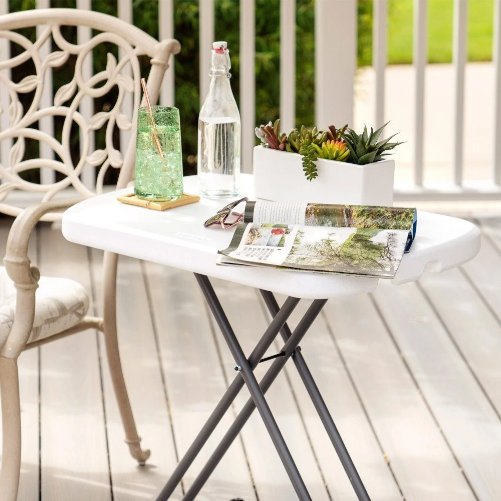 Mesa Auxiliar Plegable Ajustable En Altura LIFETIME 66 X 46 X 61-71 Cm - Imagen 7