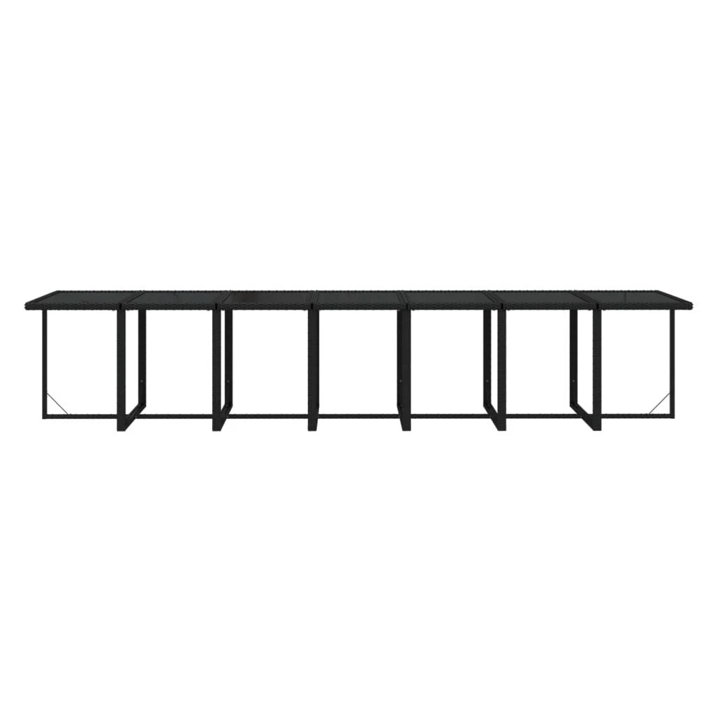Set Comedor De Jardín 15 Pzas Con Cojines Ratán Sintético Negro VidaXL - Imagen 5