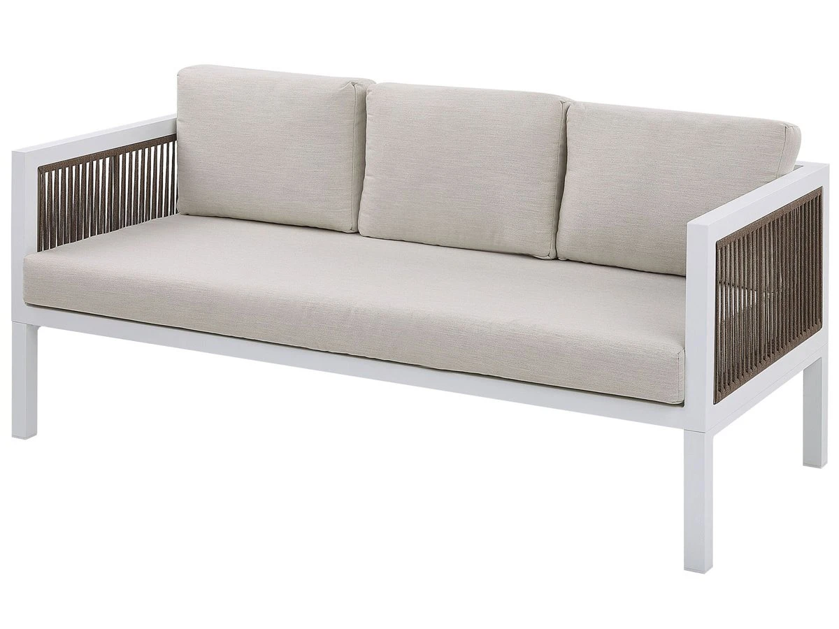 Conjunto De Jardín 5 Plazas De Metal Blanco/marrón/beige BORELLO - Imagen 8