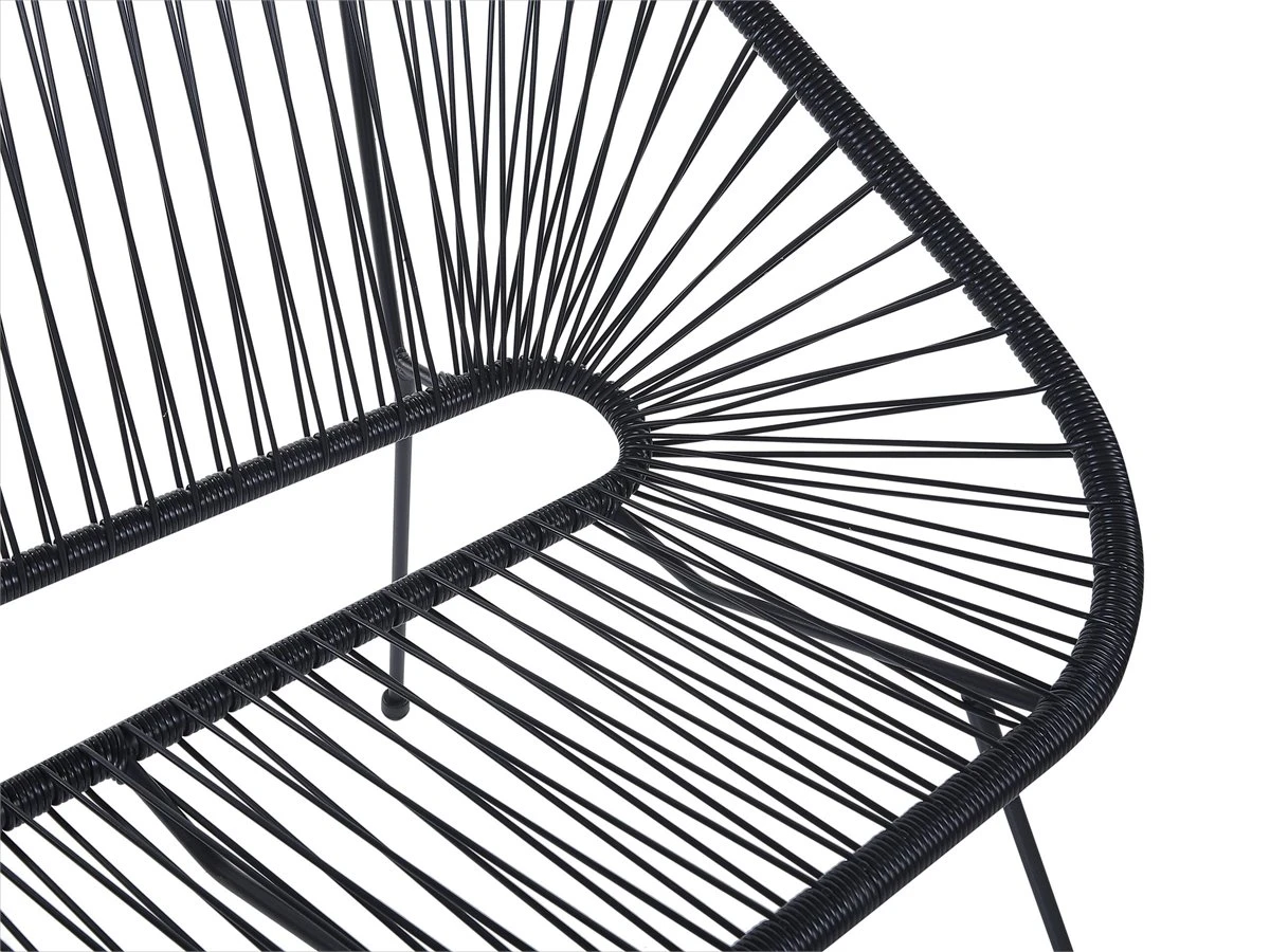 Banco De Jardín 2 Plazas De Ratán Negro ACAPULCO - Imagen 7