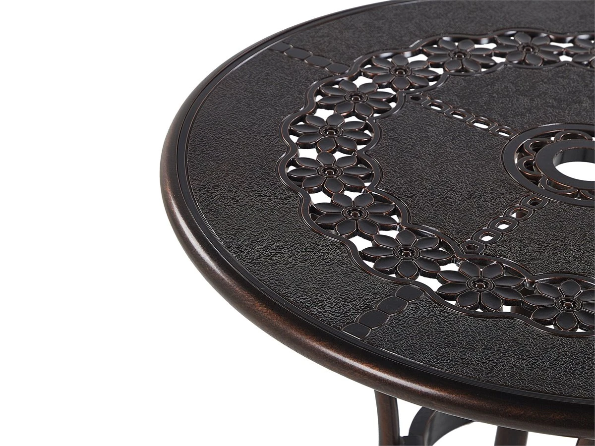 Mesa De Jardín De Metal Marrón Oscuro ⌀ 65 Cm BOVINO - Imagen 4