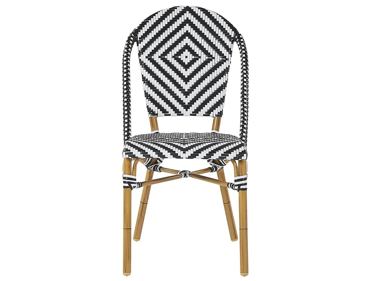 Conjunto De 4 Sillas De Jardín Negro/blanco RIFREDDO - Imagen 8