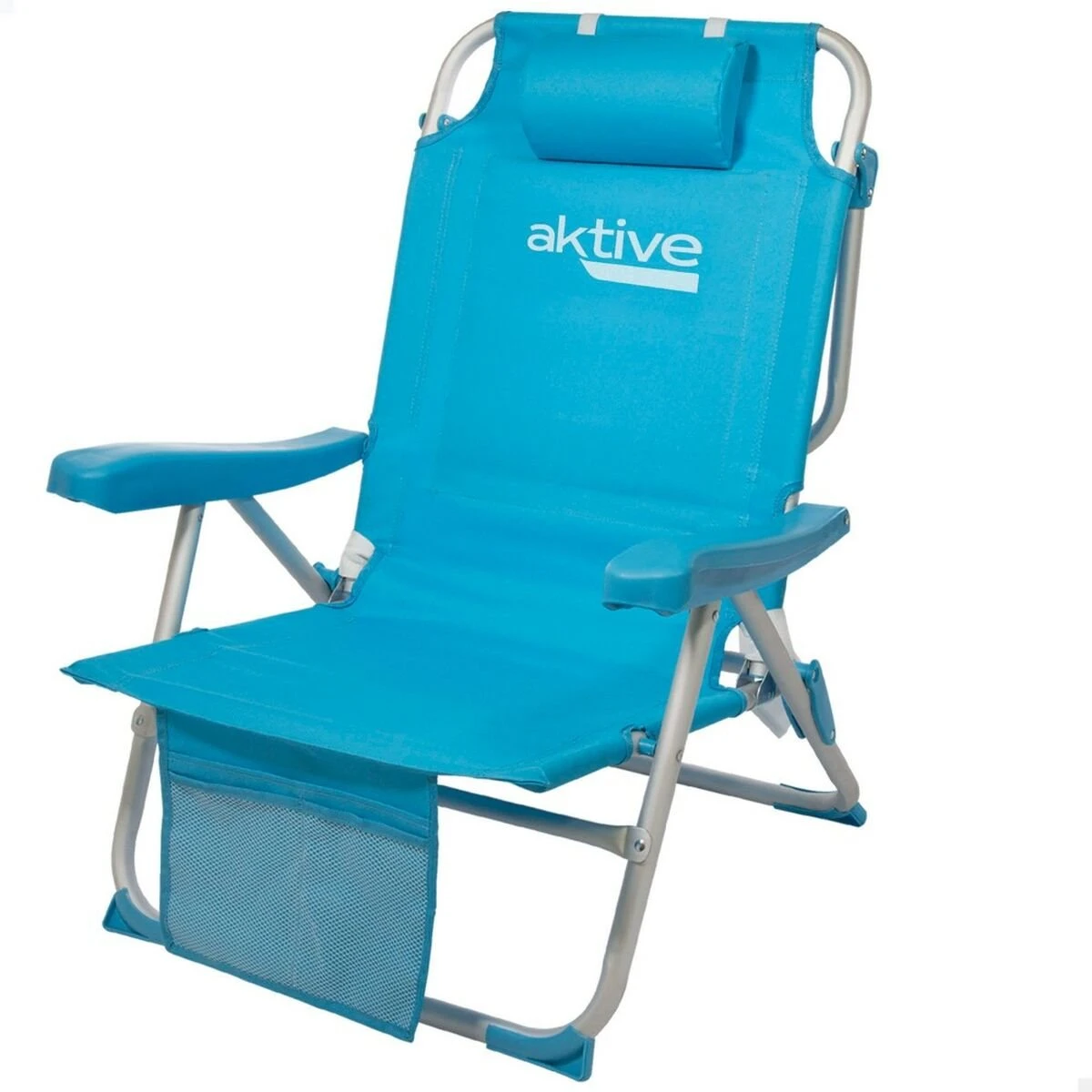 Silla Plegable Con Reposacabezas Aktive 49 X 80 X 58 Cm Azul (2 Unidades) - Imagen 2