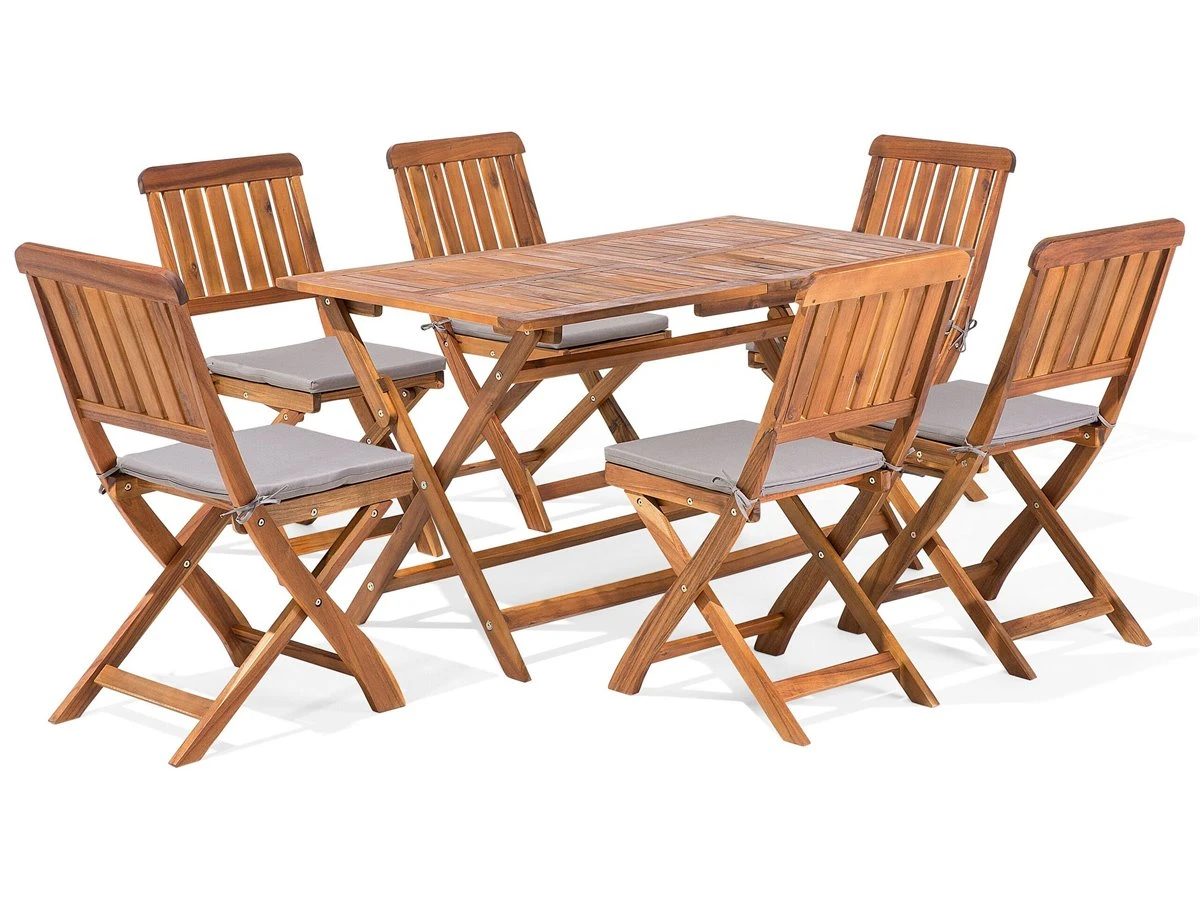 Conjunto De Jardín En Madera De Acacia 6 Plazas CENTO - Imagen 2