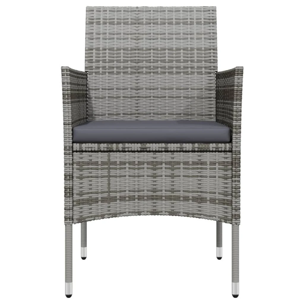 Juego De Comedor Para Jardín 5 Piezas Con Cojines Gris Y Negro VidaXL - Imagen 4