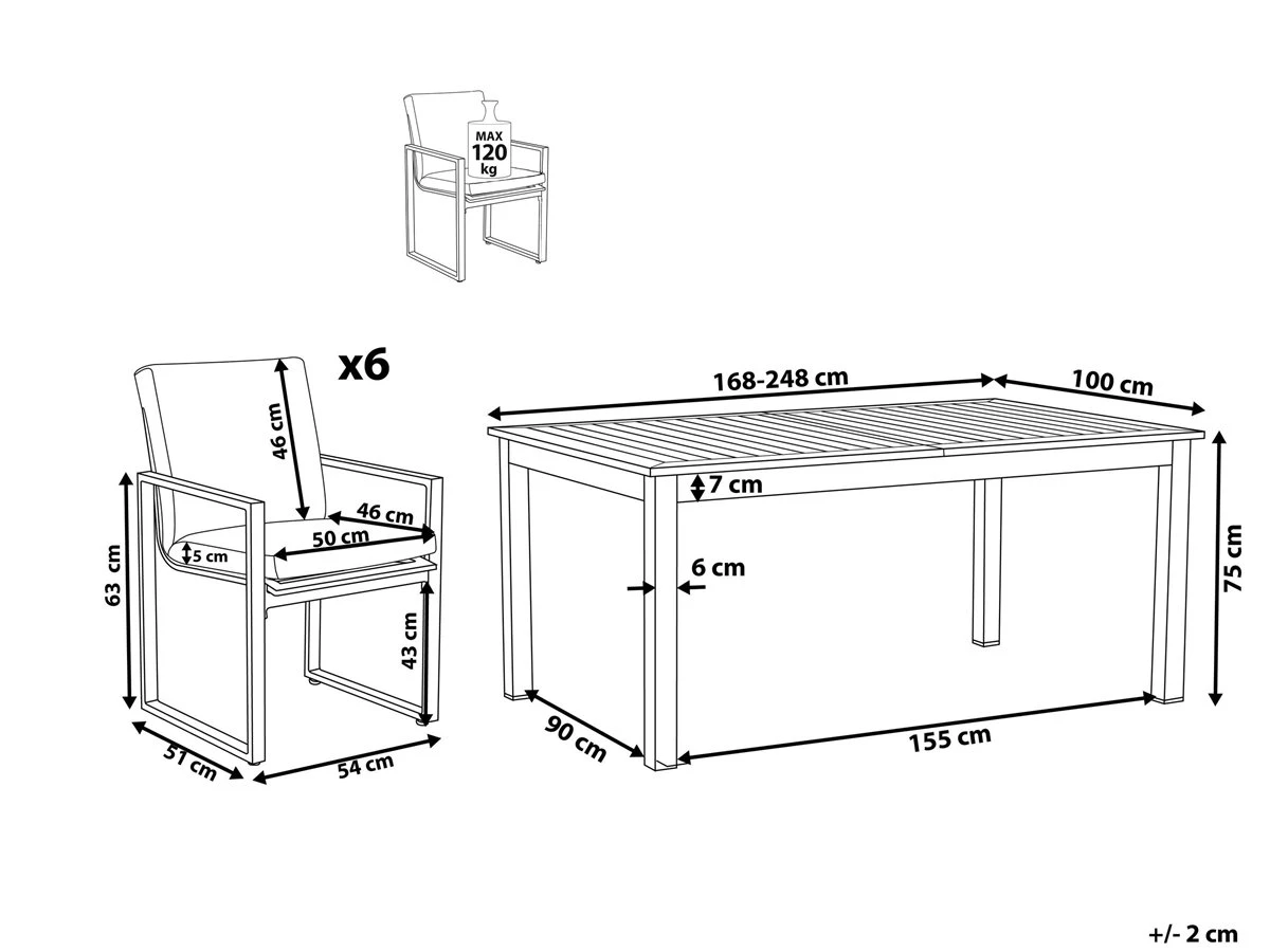 Conjunto De Jardín De Aluminio Para 6 Personas PANCOLE - Imagen 3