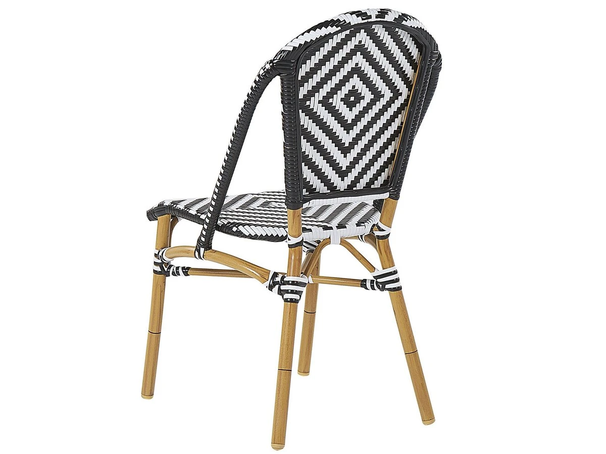 Conjunto De 4 Sillas De Jardín Negro/blanco RIFREDDO - Imagen 9