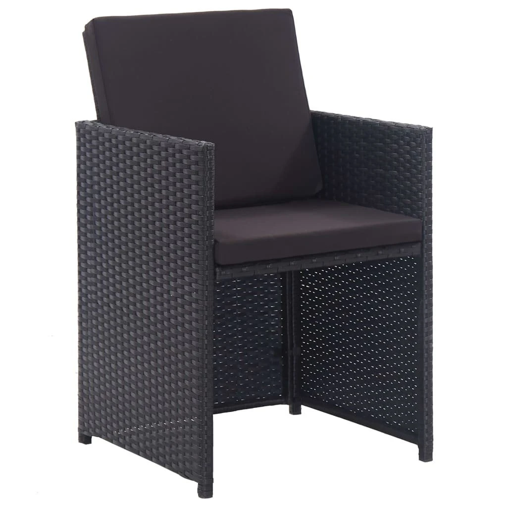 Set Comedor De Jardín 17 Piezas Y Cojines Ratán Sintético Negro VidaXL - Imagen 6
