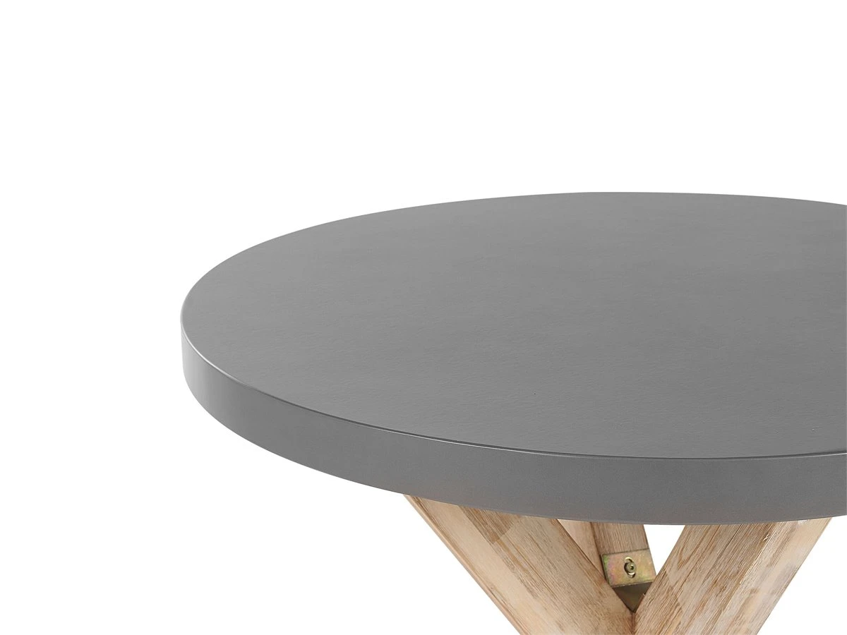 Conjunto De Jardín De Cemento Reforzado Mesa ⌀ 90 Cm 4 Taburetes Gris/madera Clara OLBIA/TARANTO - Imagen 5