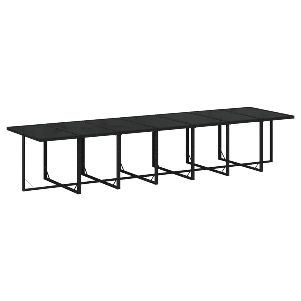Set Comedor De Jardín 15 Pzas Con Cojines Ratán Sintético Negro VidaXL - Imagen 4