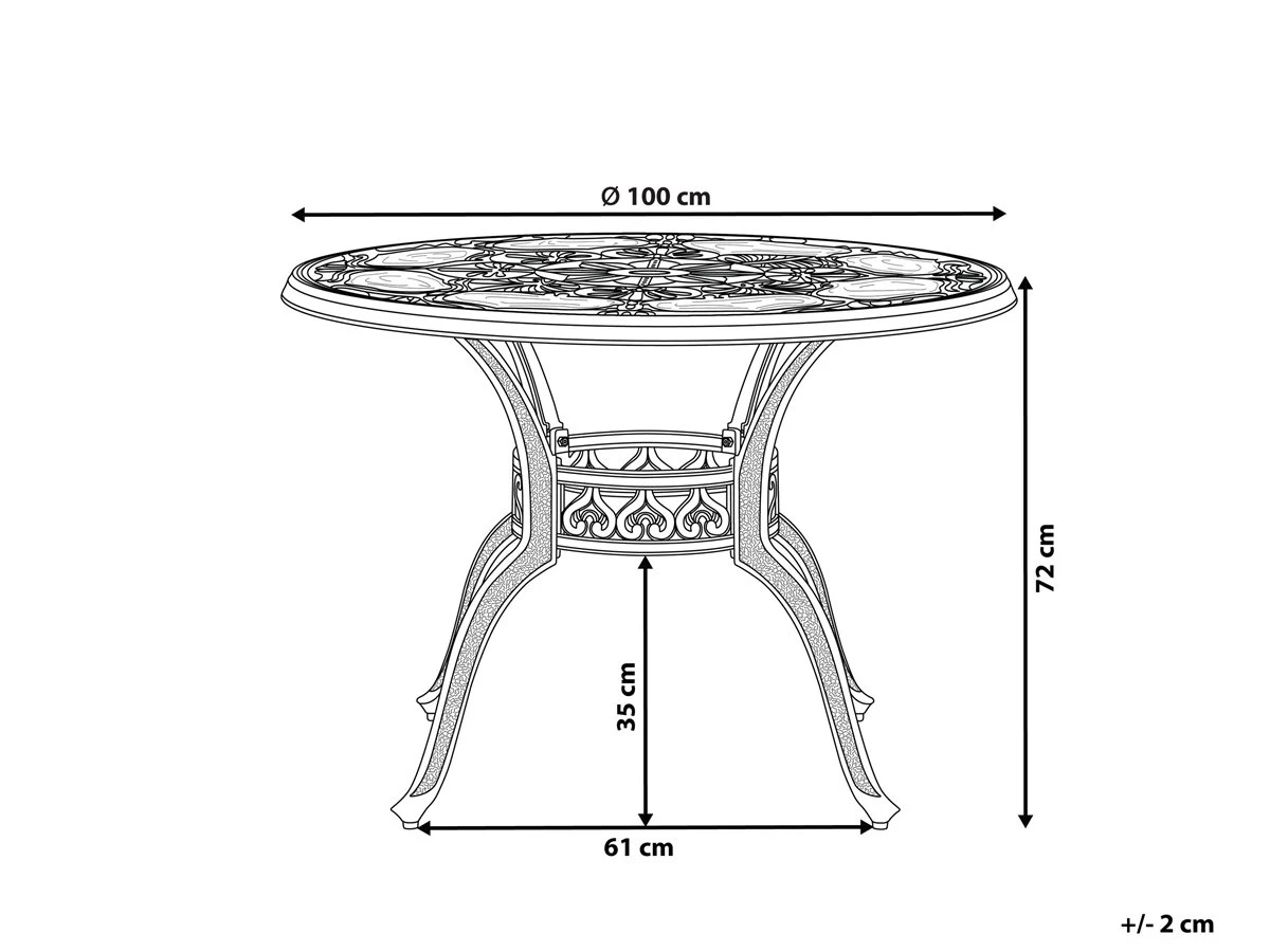 Mesa De Jardín De Metal Marrón Oscuro ⌀ 102 Cm SAPRI - Imagen 3
