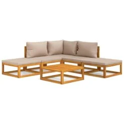 Set Muebles De Jardín 6 Pzasy Cojines VidaXL