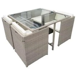 CORFU 3 SET MESA + SILLAS JARDIN BEIGE