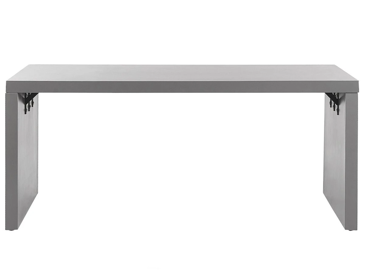 Conjunto De Jardín De Cemento Reforzado Mesa En Forma De U Y 6 Taburetes Gris TARANTO - Imagen 5