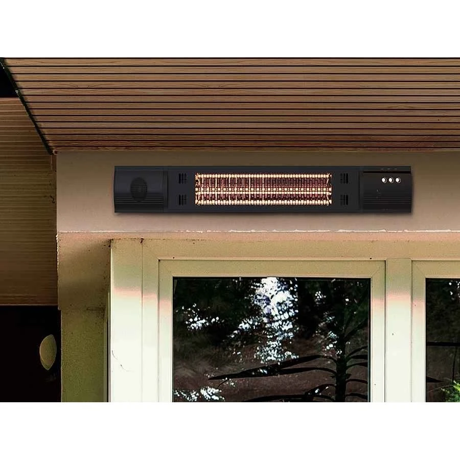 Estufa Exterior Acrilico Color Negro Serie Heat Music 86cm - Imagen 2