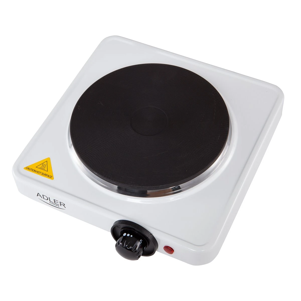 Adler AD6503 Hornillo Eléctrico, Zona Cocinado 18,5 Cm, Termostato Regulación Continua, Compacto,Camping, 1500, Blanco - Imagen 2