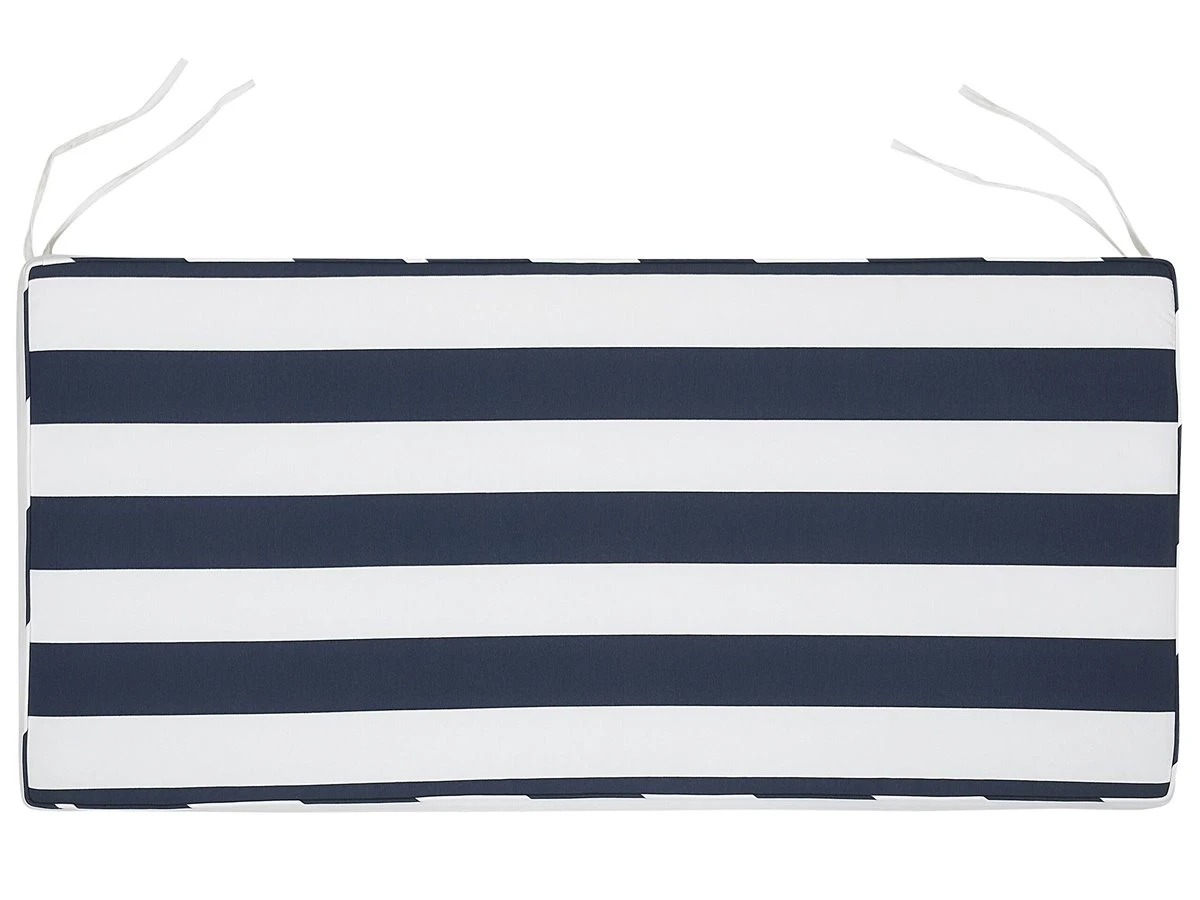 Banco De Jardín De Madera Con Cojín Azul Marino/blanco 160 Cm VIVARA - Imagen 8