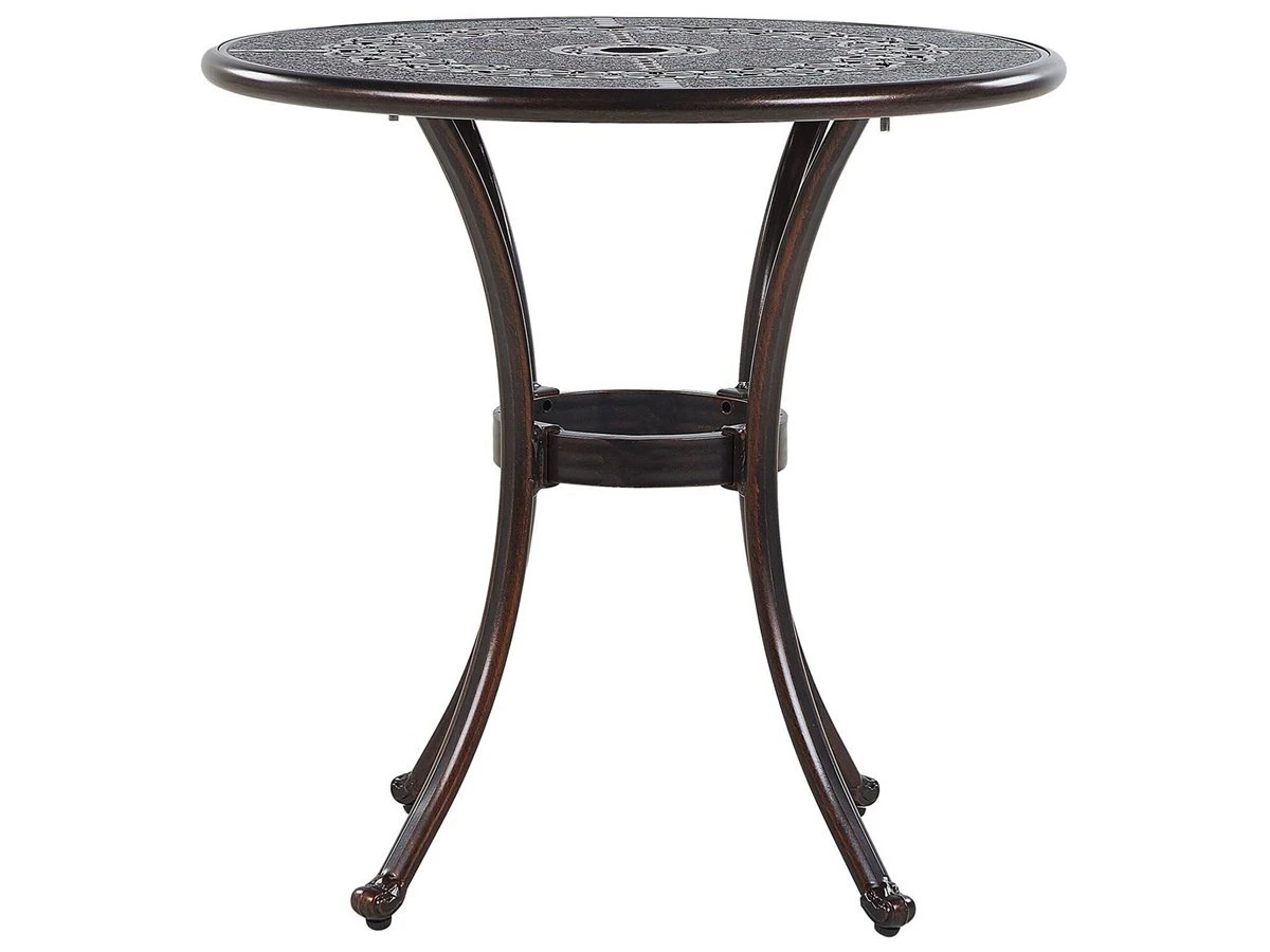 Mesa De Jardín De Metal Marrón Oscuro ⌀ 65 Cm BOVINO - Imagen 2